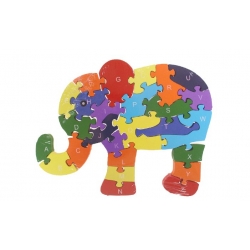 Vzdělávací drevené puzzle slon var.3