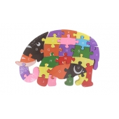 Vzdělávací drevené puzzle slon var.5