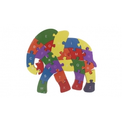 Vzdělávací drevené puzzle slon var.6