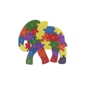 Vzdělávací drevené puzzle slon var.6