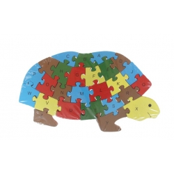 Vzdělávací drevené puzzle korytnačka