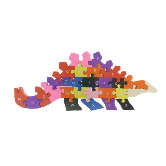 Vzdělávací drevené puzzle dinosaurus var.1