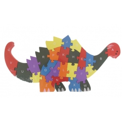 Vzdělávací drevené puzzle dinosaurus var.2