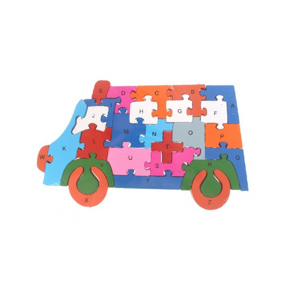 Vzdělávací drevené puzzle dodávka