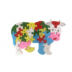 Vzdělávací drevené puzzle krava var.2