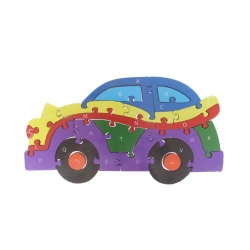 Vzdělávací drevené puzzle auto var.2