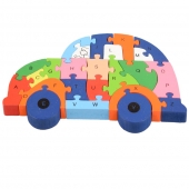 Vzdělávací drevené puzzle auto var.1