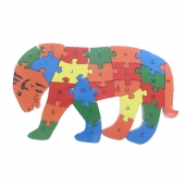 Vzdělávací drevené puzzle tiger