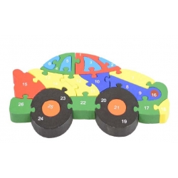 Vzdělávací drevené puzzle auto var.2